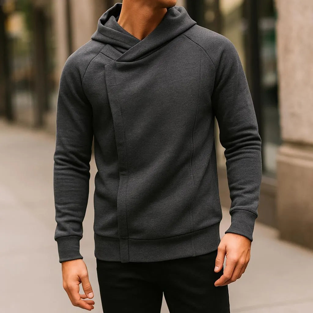 Harvey | Men's Crossover Zip-Up Hoodie for Winter