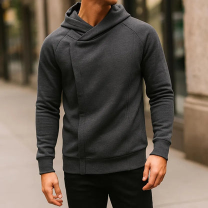 Harvey | Men's Crossover Zip-Up Hoodie for Winter