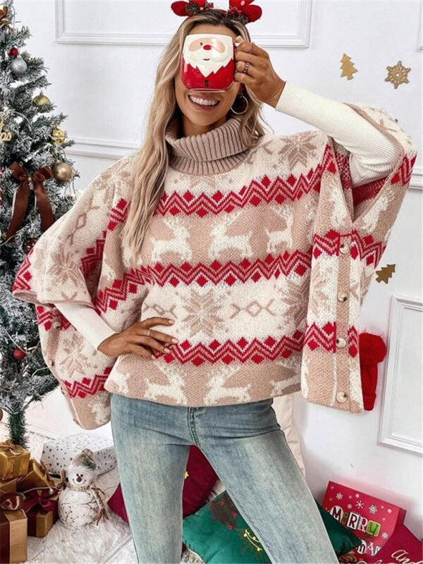 Serena | Women's Oversized Christmas Roll-Neck Jumper