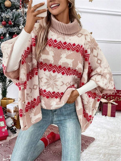 Serena | Women's Oversized Christmas Roll-Neck Jumper