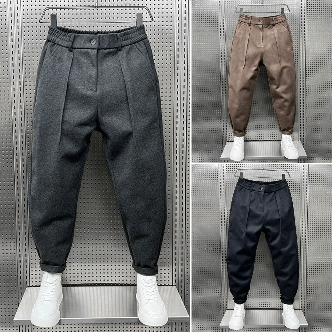 Alfie | Men's Tapered Wool-Blend Trousers