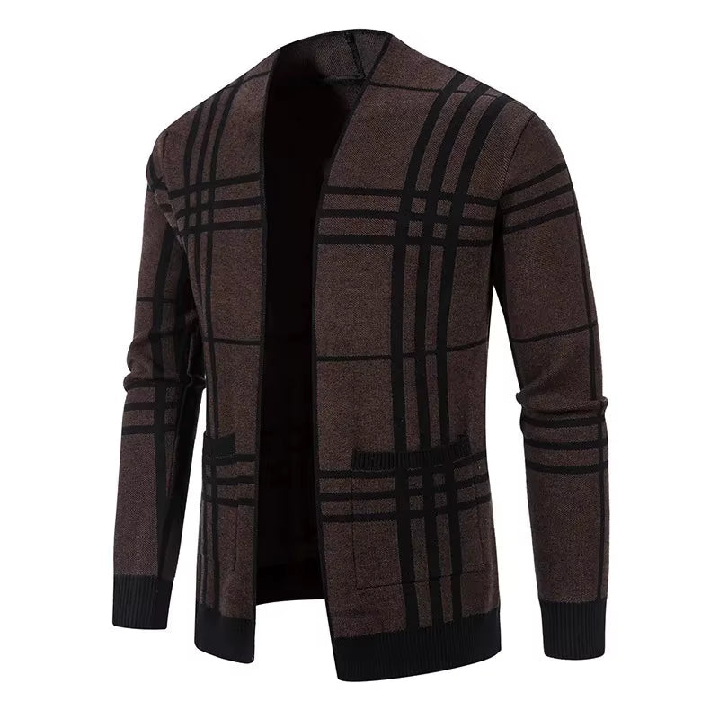 Ross | Men's Stylish Checkered Knit Cardigan for Winter