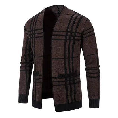 Ross | Men's Stylish Checkered Knit Cardigan for Winter