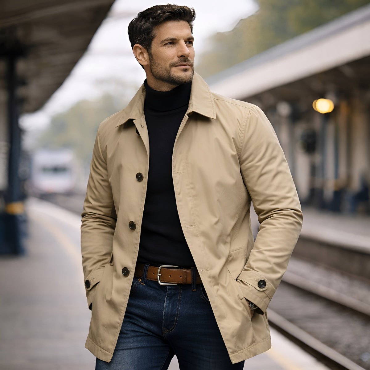 Edward | Men's Tailored Structured Coat for Winter