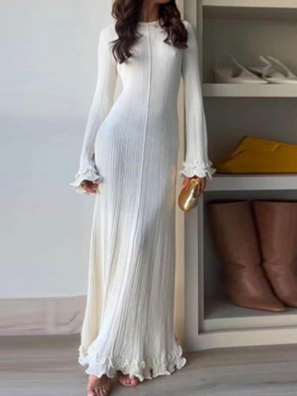 Yasmin | Women's Elegant Knitted Maxi Dress