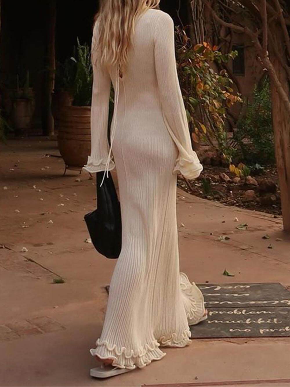 Yasmin | Women's Elegant Knitted Maxi Dress