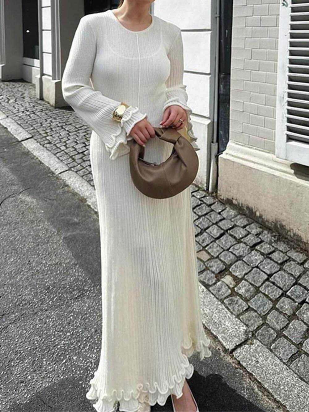 Yasmin | Women's Elegant Knitted Maxi Dress