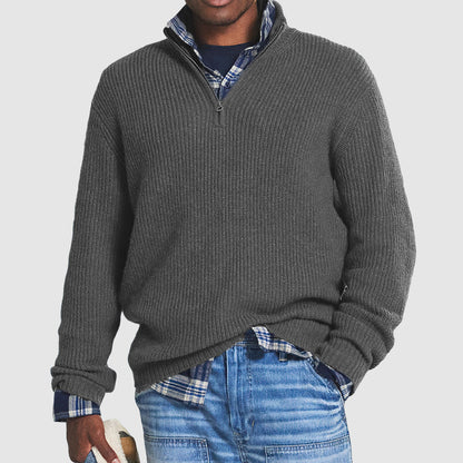 Kenneth | Men's Rib-Knit Quarter-Zip Jumper for Winter