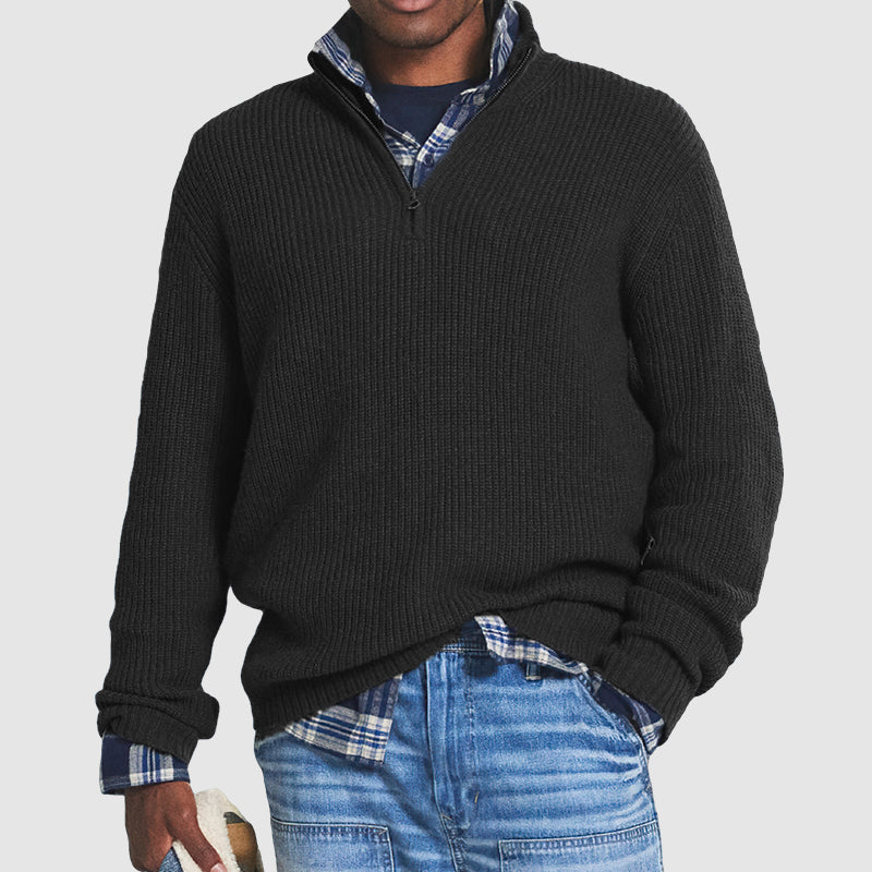Kenneth | Men's Rib-Knit Quarter-Zip Jumper for Winter