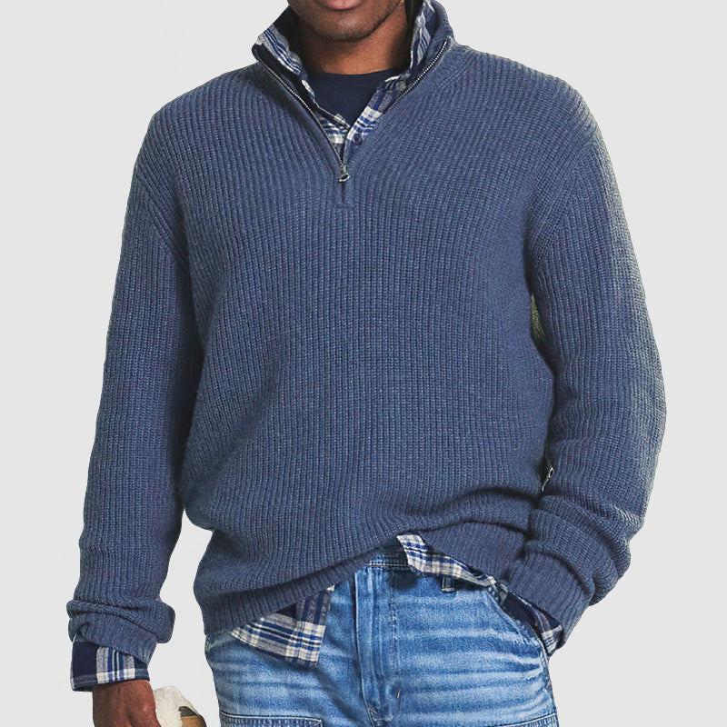 Kenneth | Men's Rib-Knit Quarter-Zip Jumper for Winter