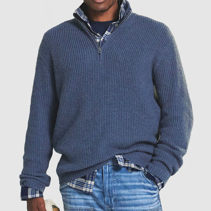 Kenneth | Men's Rib-Knit Quarter-Zip Jumper for Winter