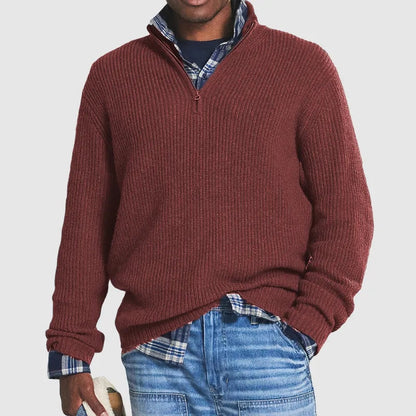 Kenneth | Men's Rib-Knit Quarter-Zip Jumper for Winter