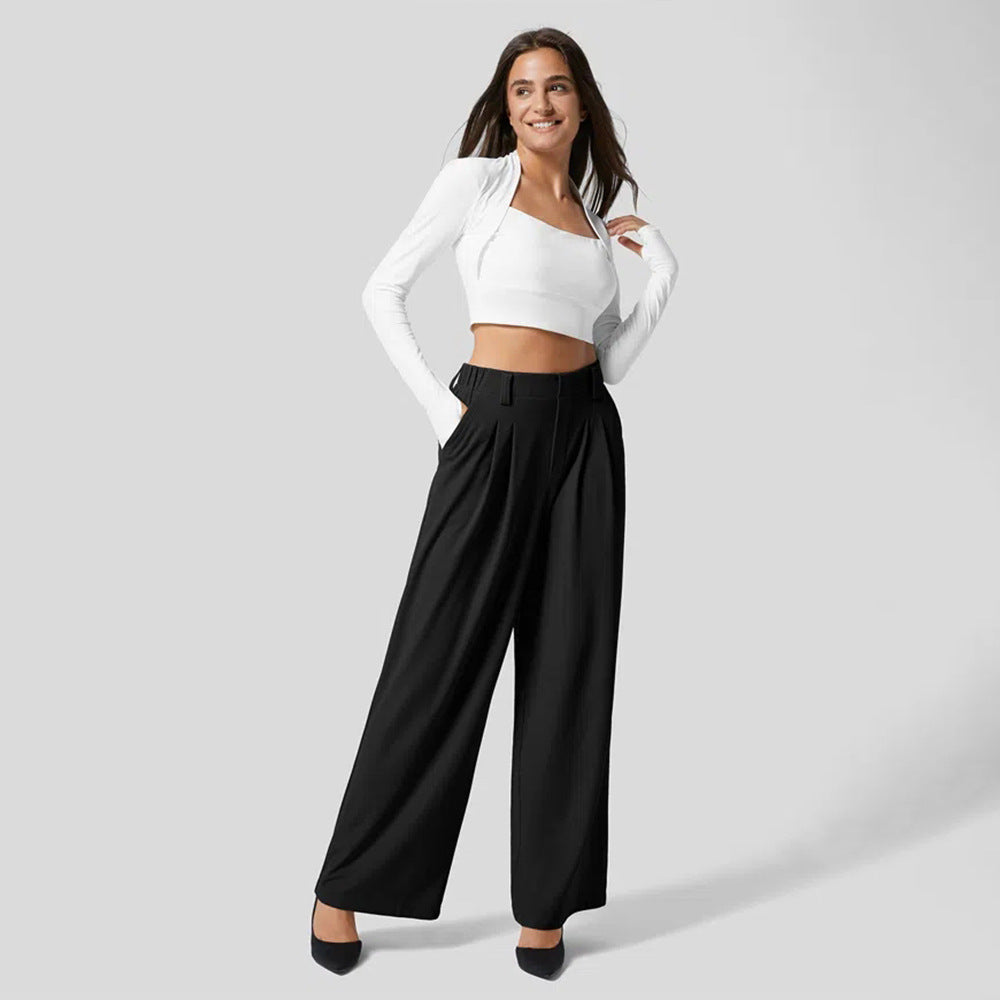 Kimberly | Women's Elegant High-Waisted Pleated Trousers