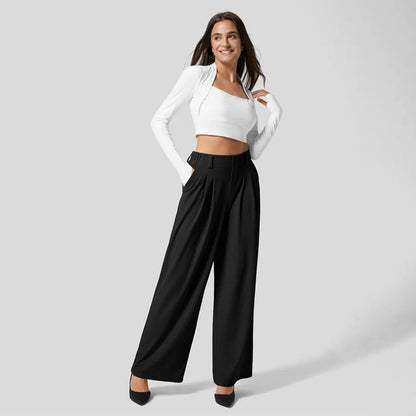 Kimberly | Women's Elegant High-Waisted Pleated Trousers