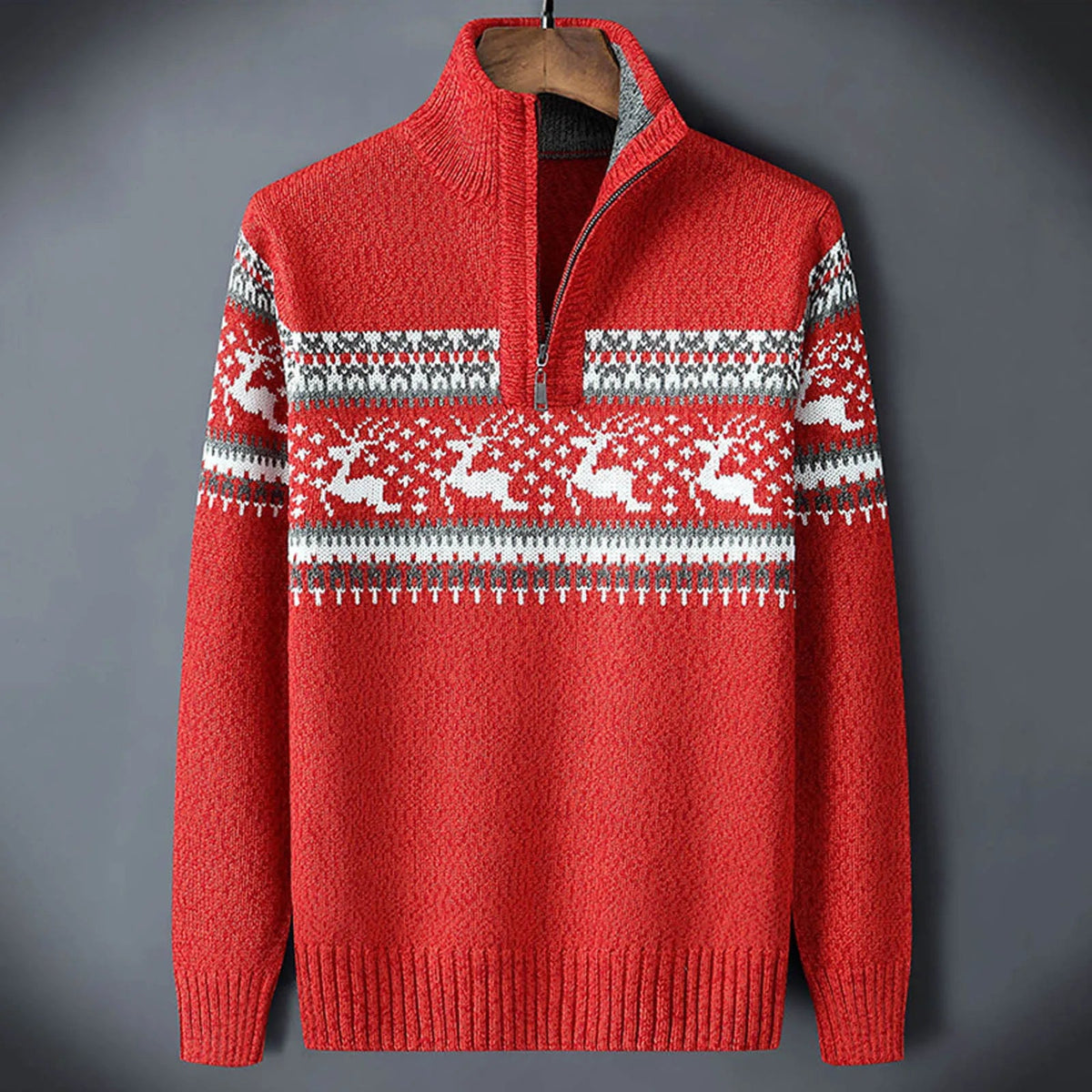 Kris | Men's Cosy Fair Isle Half-Zip Jumper for Winter