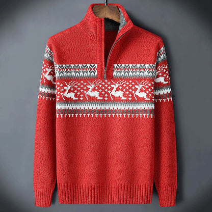 Kris | Men's Cosy Fair Isle Half-Zip Jumper for Winter