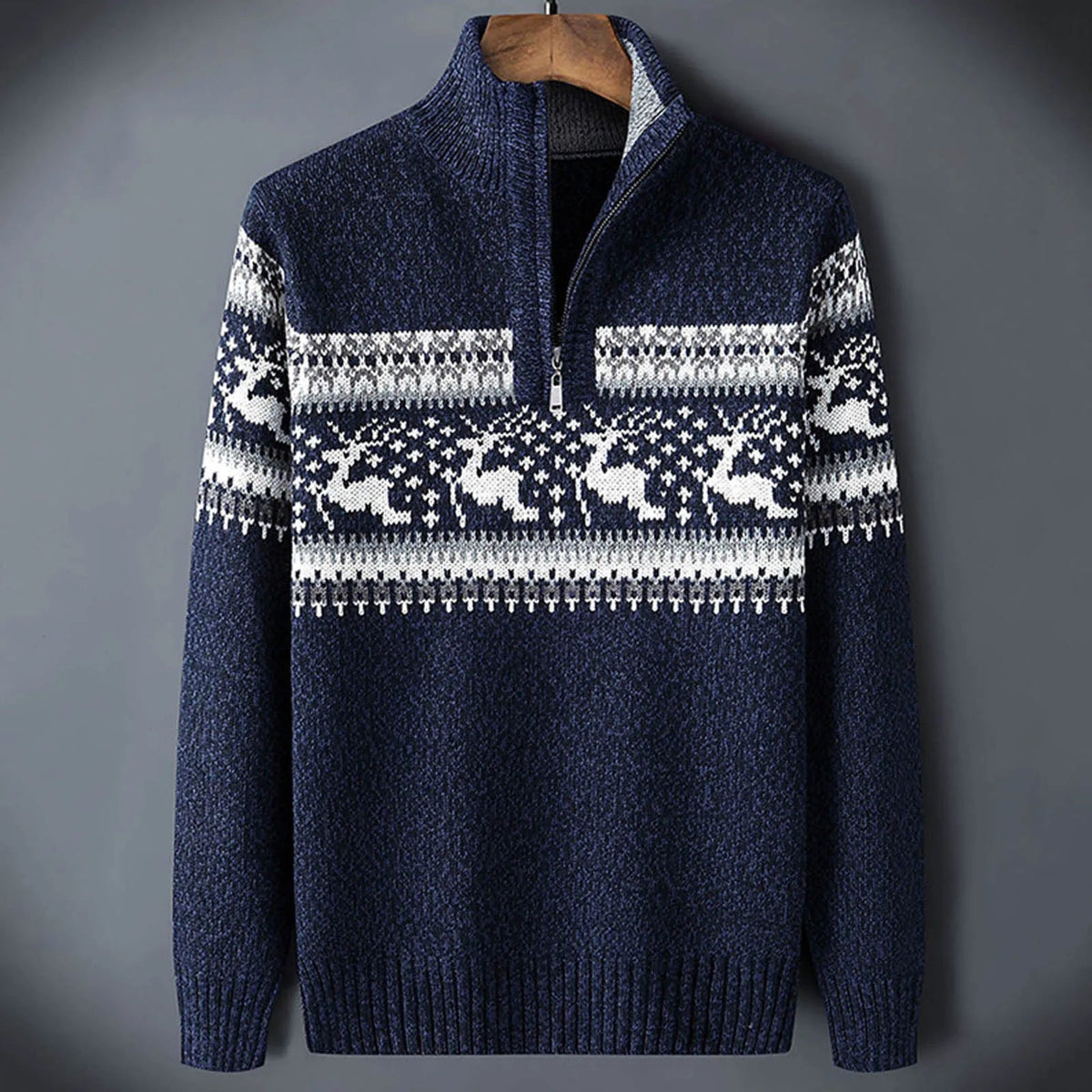 Kris | Men's Cosy Fair Isle Half-Zip Jumper for Winter