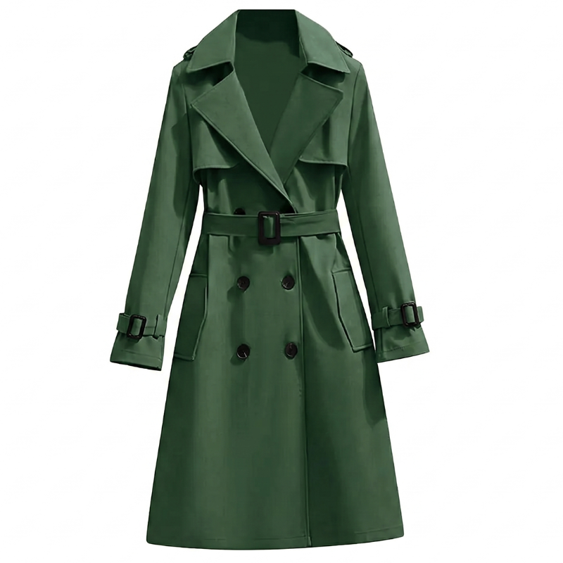 Krista | Women's Elegant Double-Breasted Long Coat for Winter