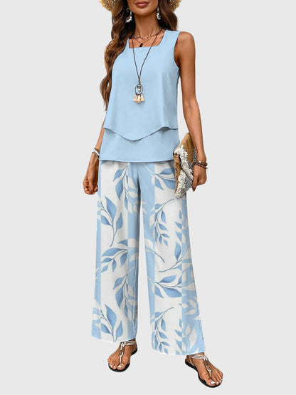 Leila | Women's Elegant Wide-Leg Trousers Set
