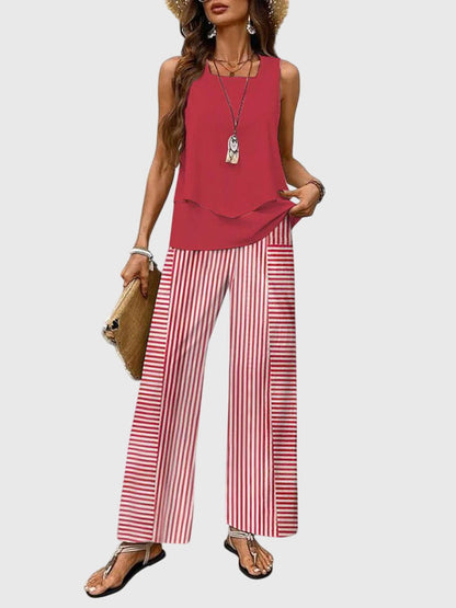Leila | Women's Elegant Wide-Leg Trousers Set