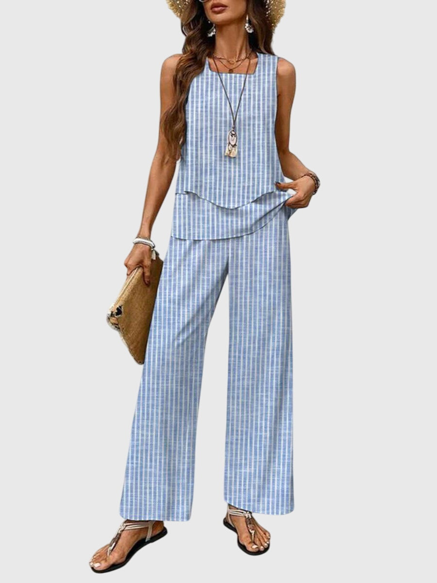 Leila | Women's Elegant Wide-Leg Trousers Set