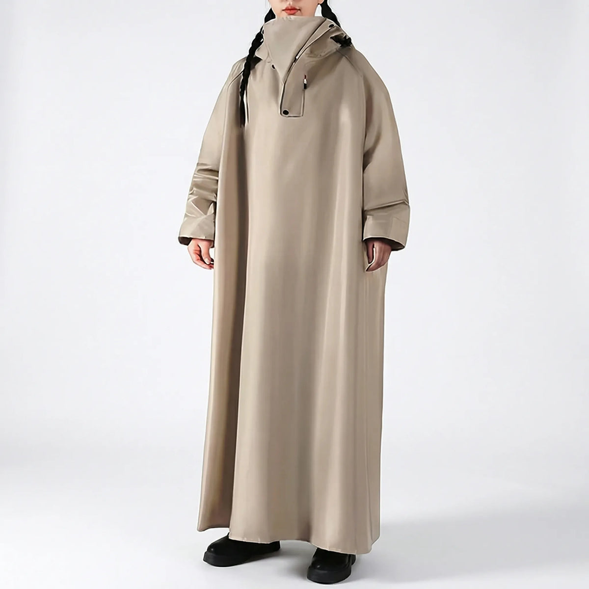 Long Hooded Waterproof Riding Jacket
