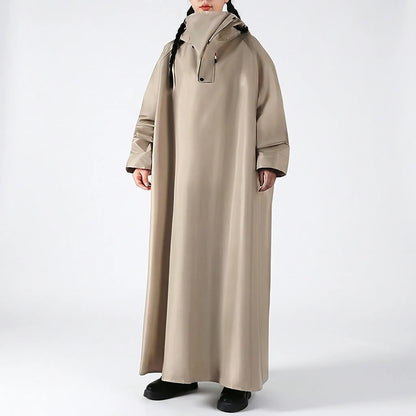 Long Hooded Waterproof Riding Jacket
