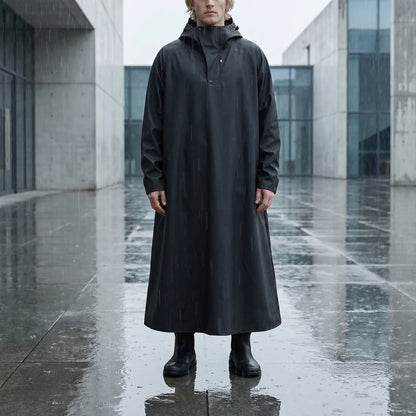 Long Hooded Waterproof Riding Jacket