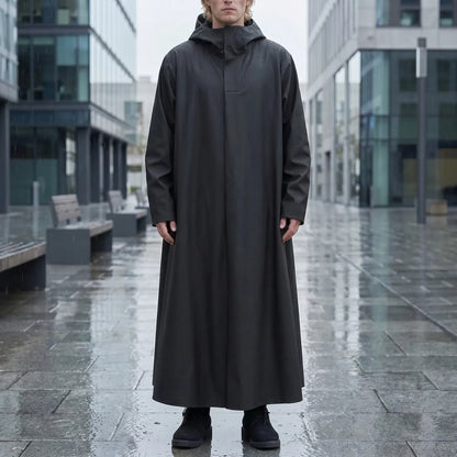 Long Hooded Waterproof Riding Jacket