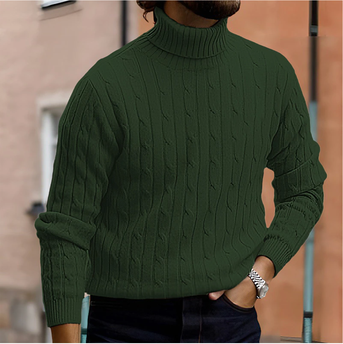 Jamie | Men's Cosy Cable-Knit Turtleneck Winter Jumper