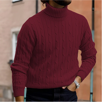 Jamie | Men's Cosy Cable-Knit Turtleneck Winter Jumper