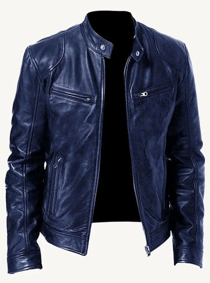 Isaac | Men's Classic Moto-Style Zip-Up Faux Leather Jacket