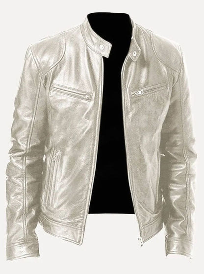 Isaac | Men's Classic Moto-Style Zip-Up Faux Leather Jacket