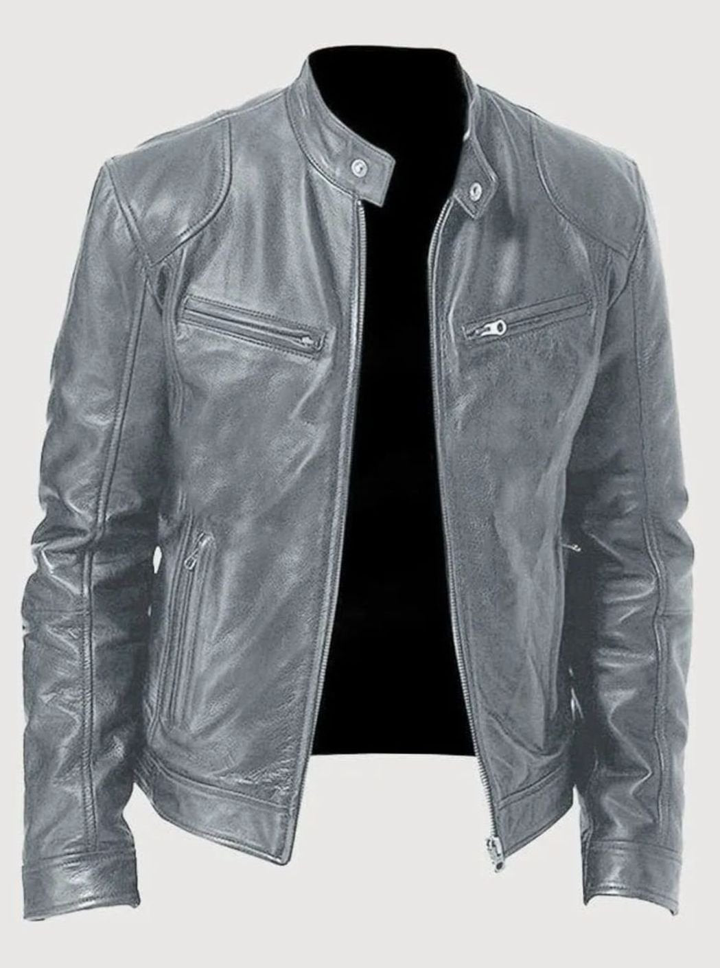 Isaac | Men's Classic Moto-Style Zip-Up Faux Leather Jacket