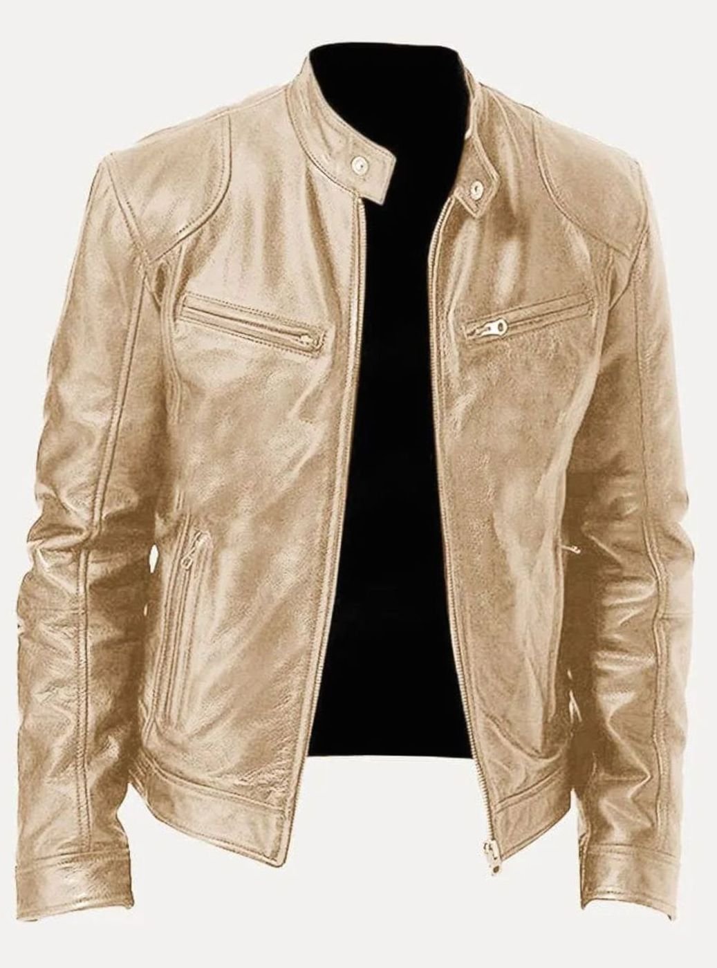 Isaac | Men's Classic Moto-Style Zip-Up Faux Leather Jacket