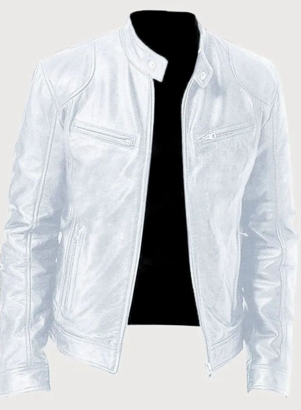 Isaac | Men's Classic Moto-Style Zip-Up Faux Leather Jacket