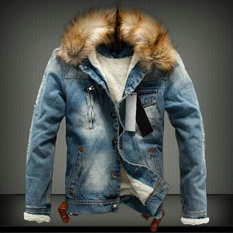 Finley | Men's Distressed Denim Trucker Jacket