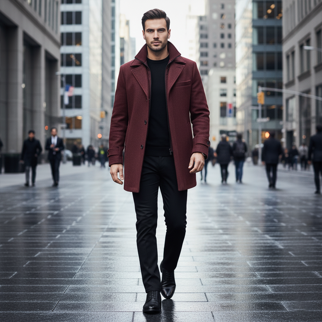 Louis | Men's Double-Breasted Windproof Coat with Warm Lining