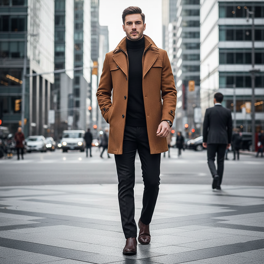 Louis | Men's Double-Breasted Windproof Coat with Warm Lining