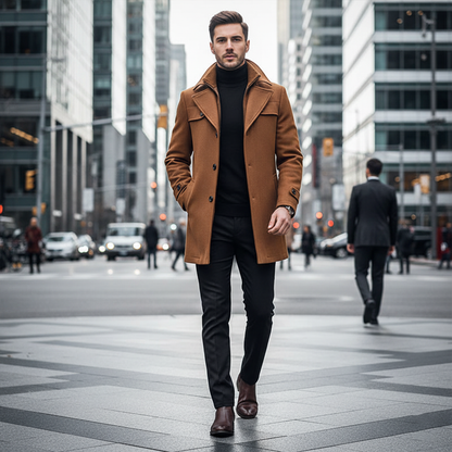 Louis | Men's Double-Breasted Windproof Coat with Warm Lining