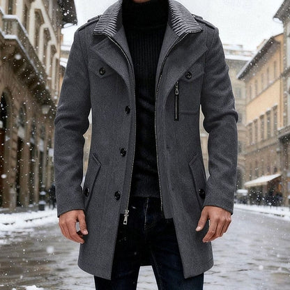 Toby | Men's Classic Double-Breasted Tailored Wool Overcoat for Winter