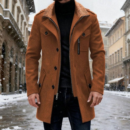 Toby | Men's Classic Double-Breasted Tailored Wool Overcoat for Winter