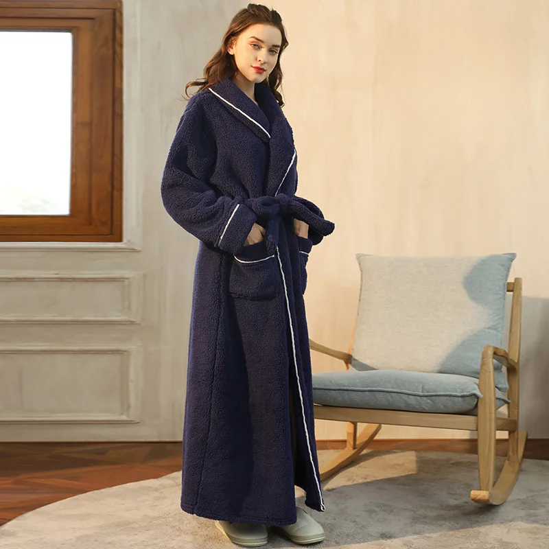 Men's Cozy Flannel Fleece Winter Bathrobe