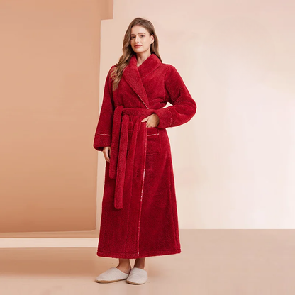 Men's Cozy Flannel Fleece Winter Bathrobe