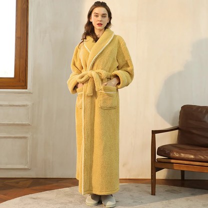 Men's Cozy Flannel Fleece Winter Bathrobe