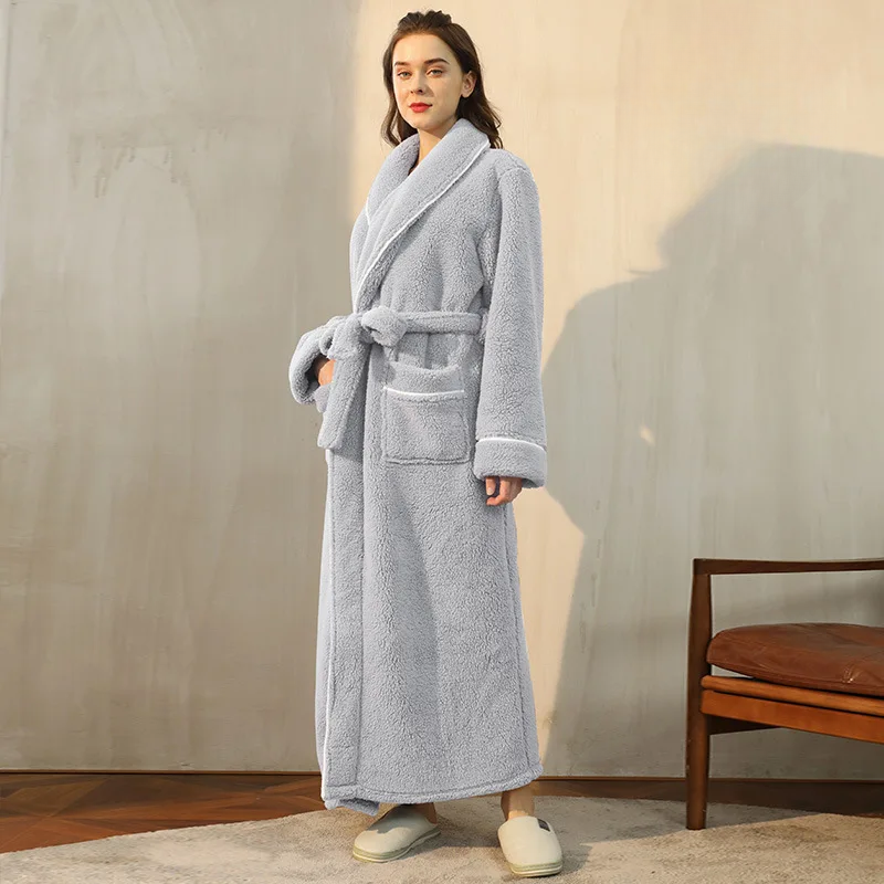 Men's Cozy Flannel Fleece Winter Bathrobe