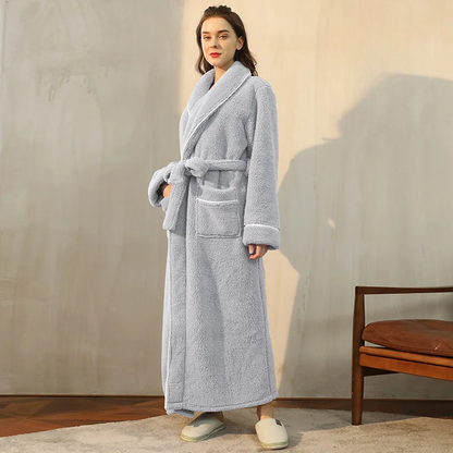 Men's Cozy Flannel Fleece Winter Bathrobe