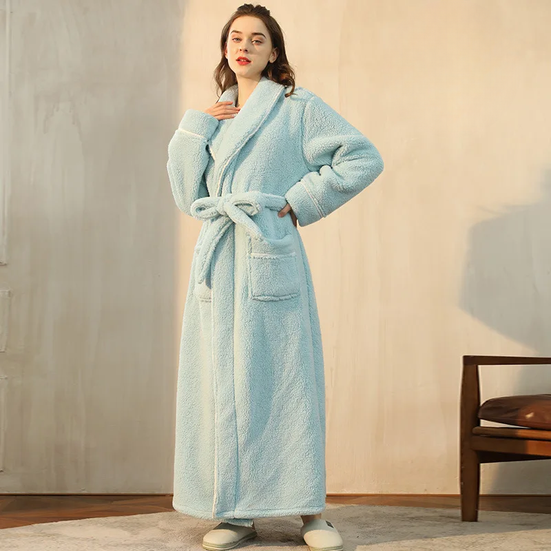 Men's Cozy Flannel Fleece Winter Bathrobe