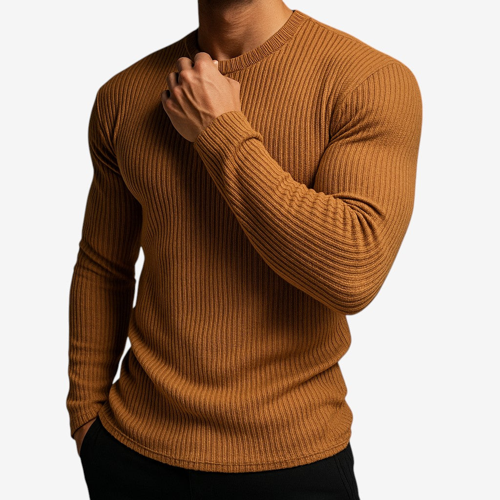 Adam | Men's Classic Striped Long-Sleeve Crewneck Jumper for Winter