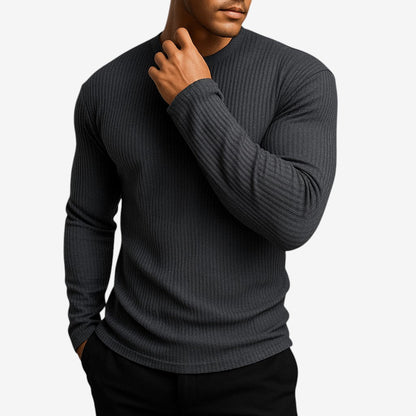 Adam | Men's Classic Striped Long-Sleeve Crewneck Jumper for Winter
